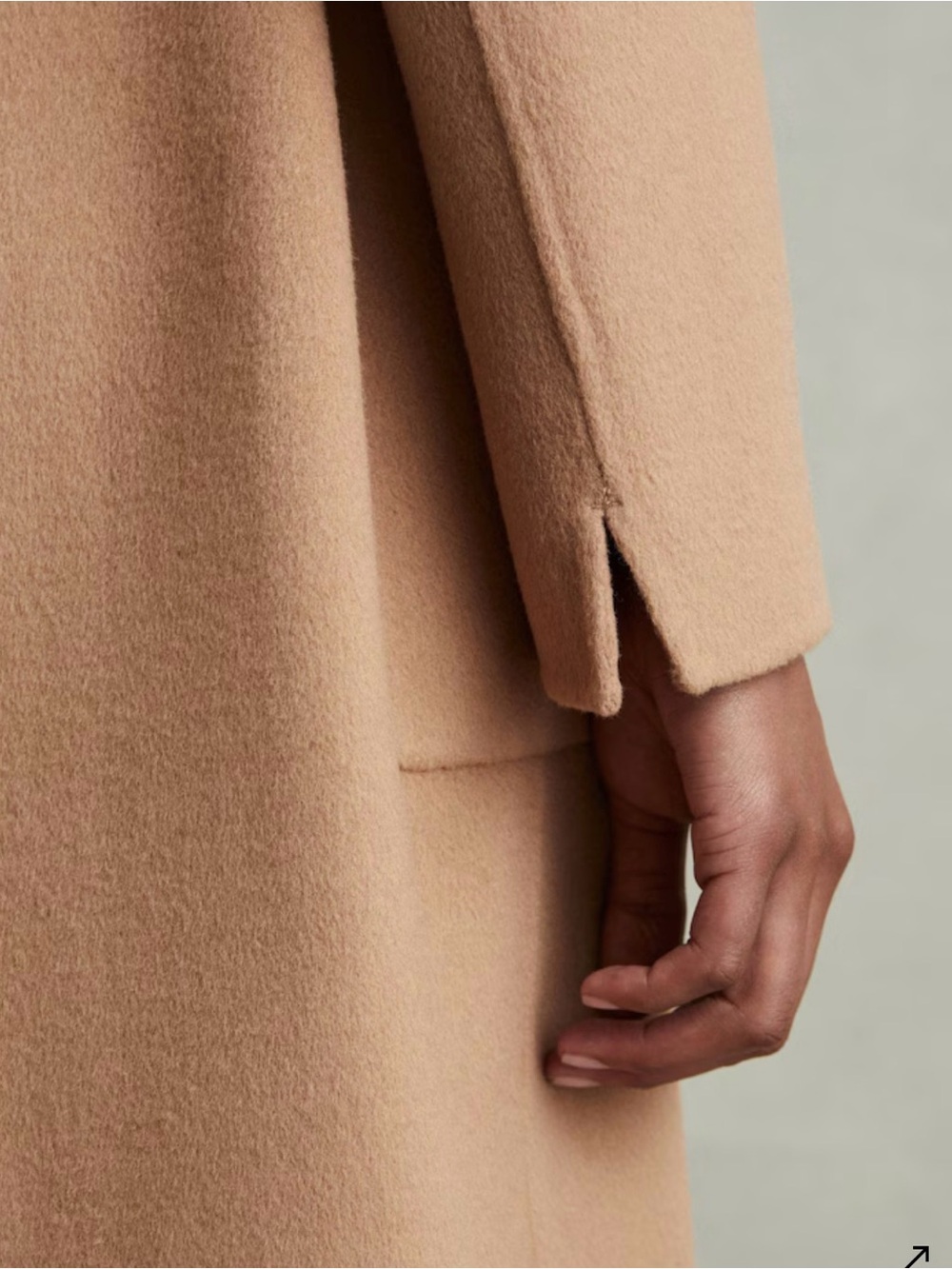 Reiss Lucia
Wool Blend Double Breasted Blindseam Coat in Light Camel - Picture 3 of 14